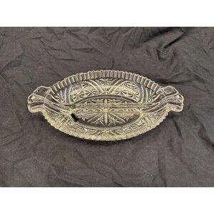 Vintage Anchor Hocking Glass Oval Relish Dish